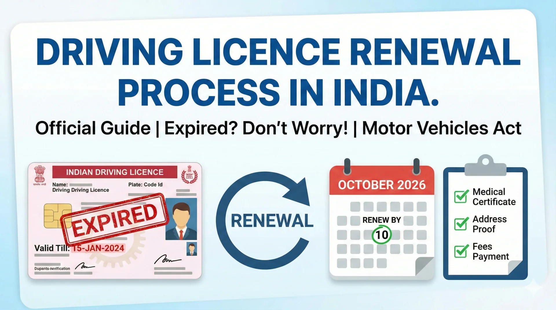 Driving Licence Renewal Process Explained (India)